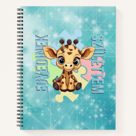 Cuaderno Egyedinek születtem – kedves zsiráfos design