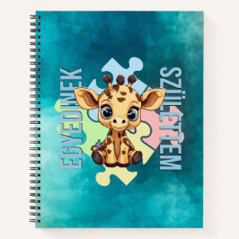 Cuaderno Egyedinek születtem – kedves zsiráfos design