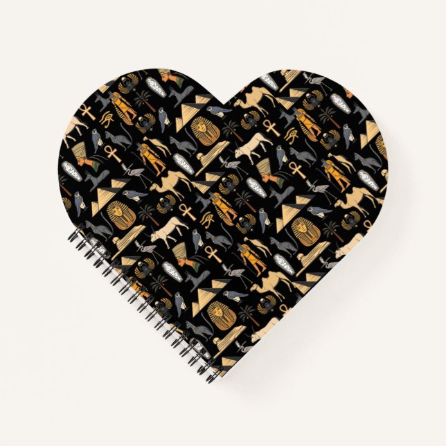 Cuaderno  Egyptian Hieroglyphic Symbol Pattern Background   (Anverso)