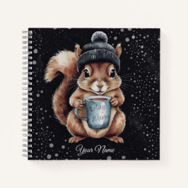 Cuaderno Eichhörnchen mit Tasse und Schnee „Stay Warm“