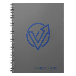 Cuaderno ejecutivo gris carbón moderno cobalto 