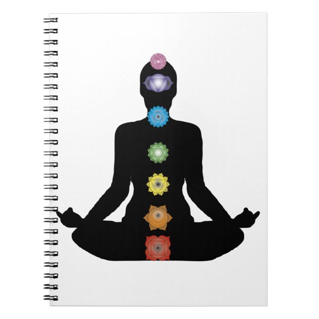 Cuaderno Ejercicio de la aptitud de Chakras de la yoga (Frente)