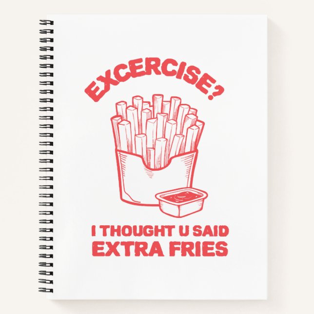 Cuaderno Ejercicio pensé que dijiste papas extra - Amo las  (Anverso)