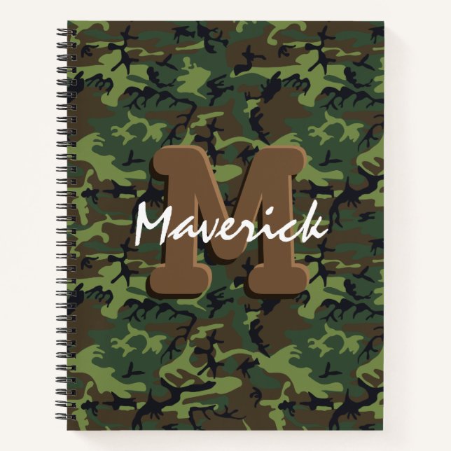 Cuaderno Ejército de Camuflaje de Niño Masculino (Anverso)