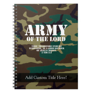 Cuaderno Ejército del señor, escritura Camo de la biblia