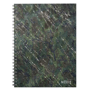 Cuaderno Ejército verde y plateado Camuflaje Brillo Glam el