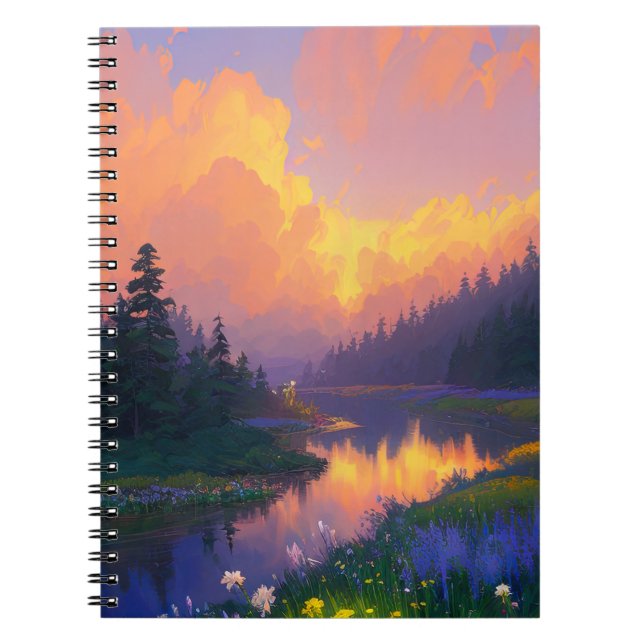 Cuaderno El abrazo al atardecer de Pine Forest (Frente)