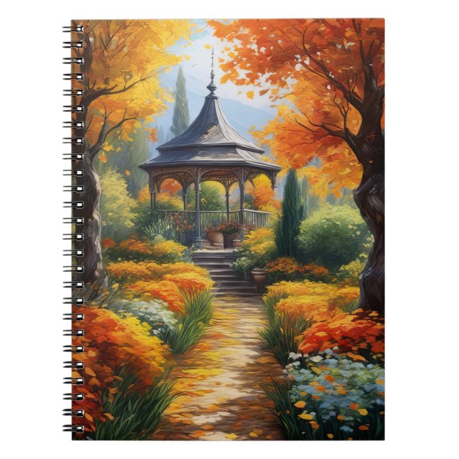 Cuaderno El abrazo del otoño, un gazebo encantador (Frente)