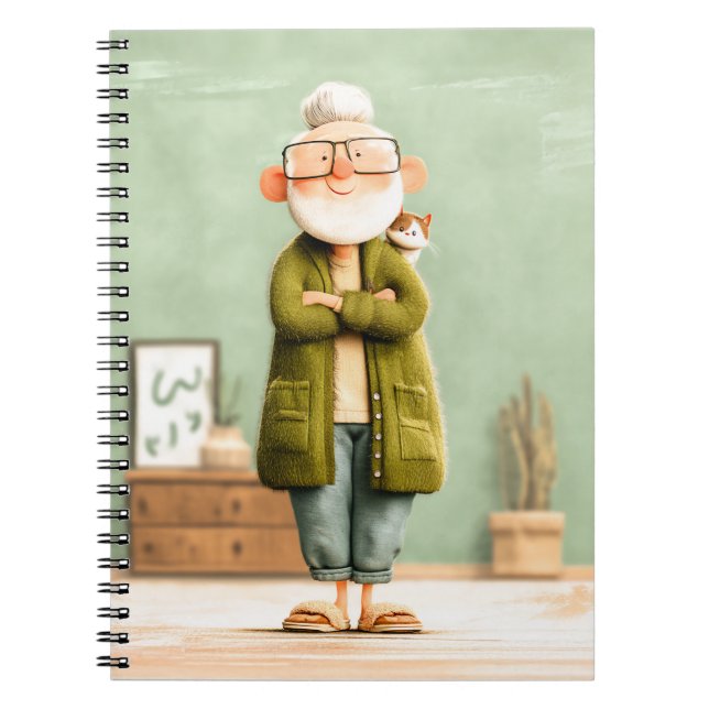 Cuaderno El abuelo y su gato encantadores (Frente)