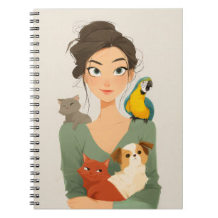 Cuaderno El acogedor retrato de la mascota Lover