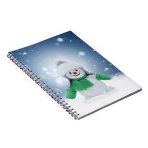 Cuaderno El adorable personaje de muñeco de nieve de Navida