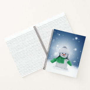 Cuaderno El adorable personaje de muñeco de nieve de Navida