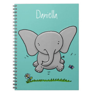Cuaderno El adorable y adorable ilustracion de elefantes be