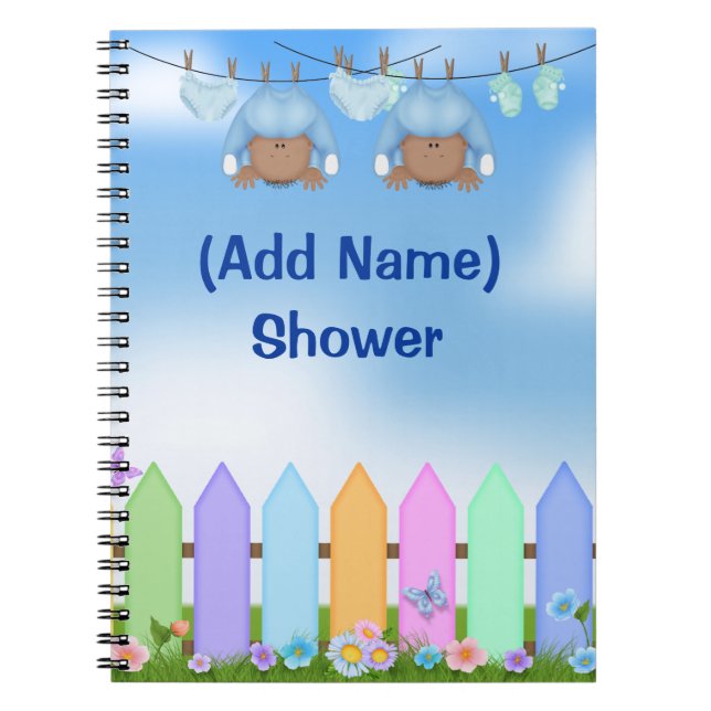 Cuaderno El afroamericano hermana el libro de Baby Shower (Frente)