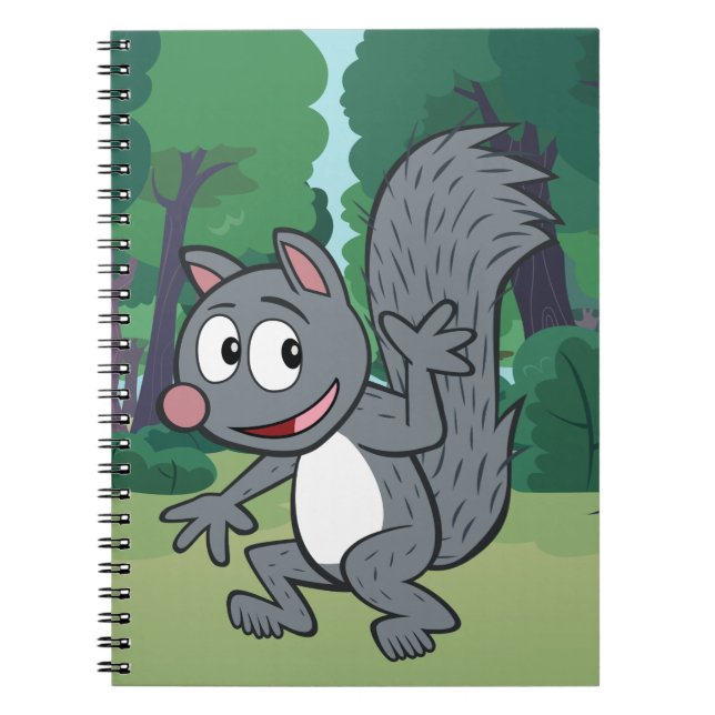 Cuaderno El agitar gris de la ardilla de Rick el | del (Frente)