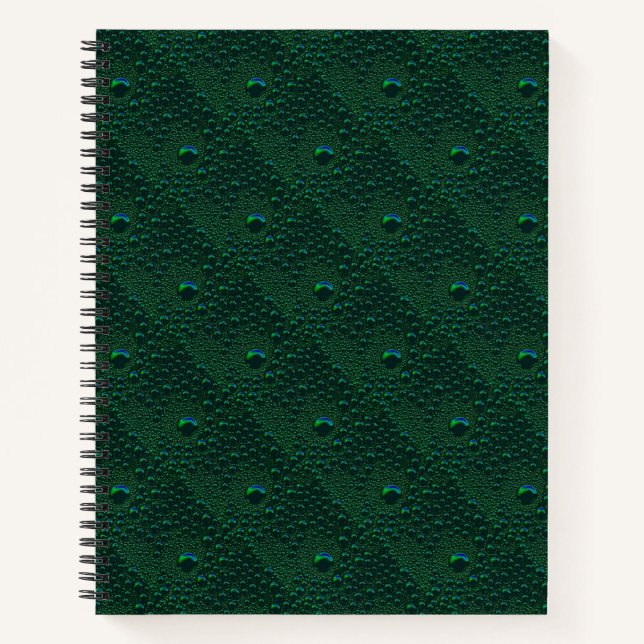 Cuaderno El agua cae sobre el Metalizado verde (Anverso)