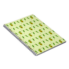 Cuaderno El aguacate cute kawaii sobre el verde