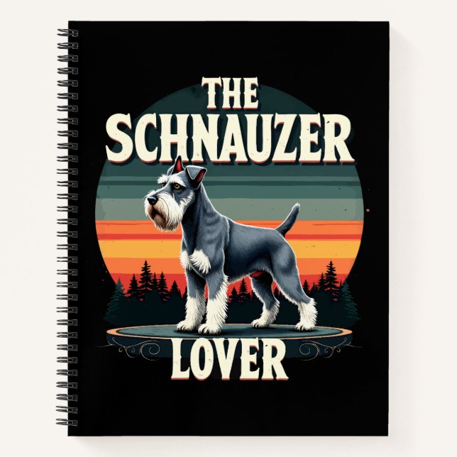 Cuaderno El amante del Schnauzer - Diseño retro de perro  (Anverso)
