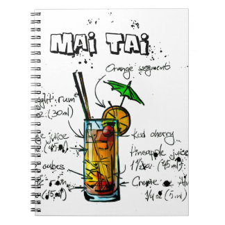 Cuaderno El AMI Tai de la receta del cóctel