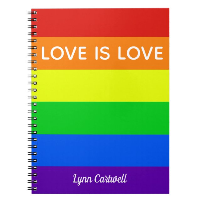 Cuaderno El amor arcoiris es amor Orgullo gay LGBTQ hermoso (Frente)