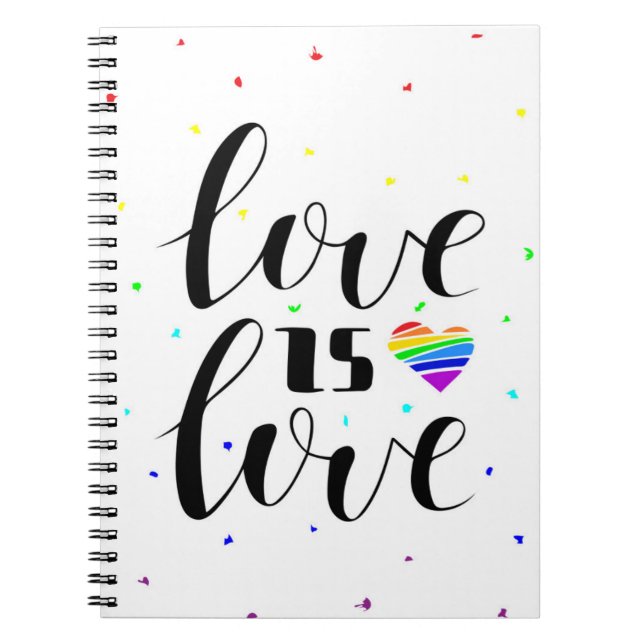 Cuaderno El amor es amor | Corazones arcoiris (Frente)