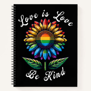 Cuaderno El amor es amor el arcoiris girasol LGBT+ Lesbiana