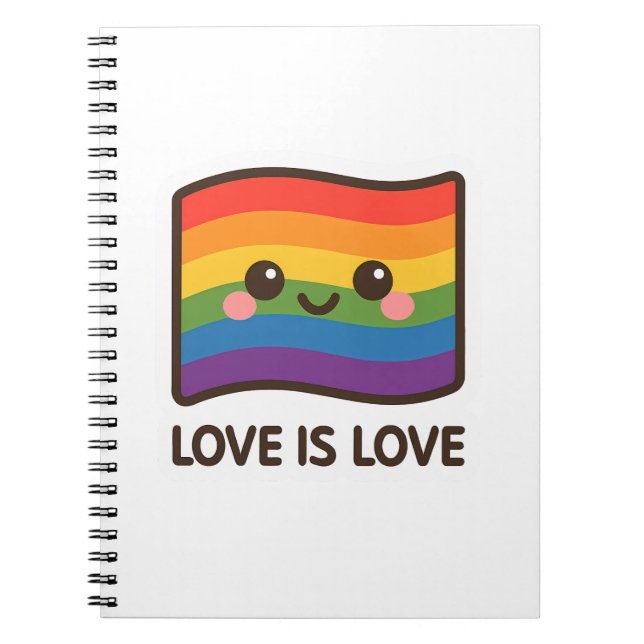 Cuaderno El amor es amor - Kawaii Rainbow Design (Frente)