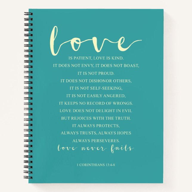 Cuaderno El amor es paciente, 1 corintios 13:4-8 (Anverso)