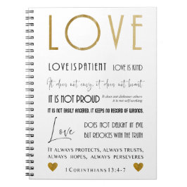 Cuaderno El amor es paciente BIble verse Typography Moda de