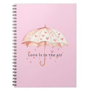 Cuaderno El amor está en el aire paraguas de corazones
