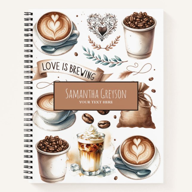 Cuaderno El amor está preparando café Amante lindo (Anverso)