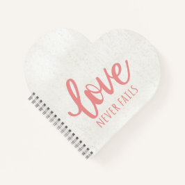 Cuaderno El amor nunca falla - 1 corintios 13:8 rosado