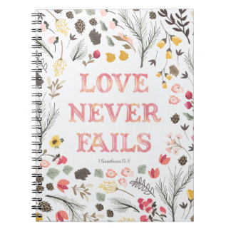 Cuaderno El "amor nunca falla" floral
