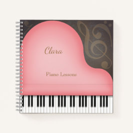 Cuaderno El amor por la música rosa del gran piano