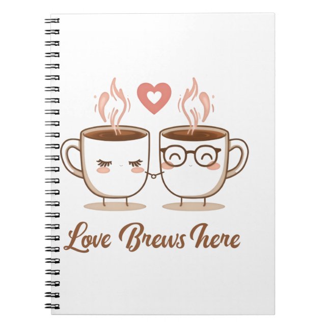 Cuaderno El amor se produce aquí - Cute Romántica Pareja de (Frente)