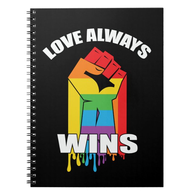 Cuaderno El amor siempre gana a los homosexuales LGBT (Frente)