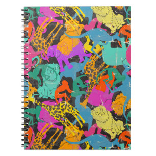 Cuaderno El animal retro siluetea el modelo