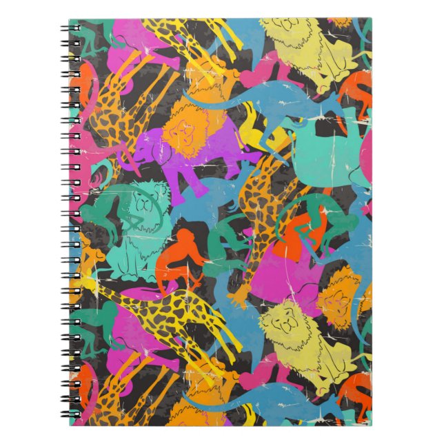 Cuaderno El animal retro siluetea el modelo (Frente)