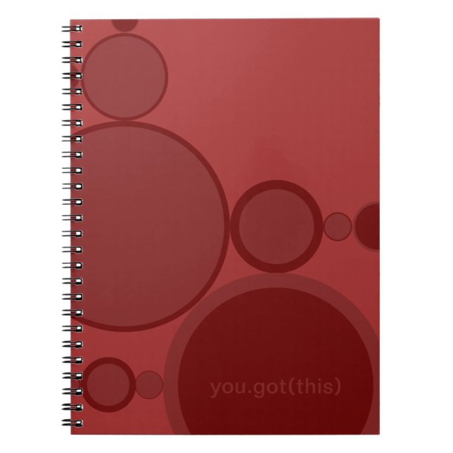 Cuaderno El apoyo técnico abstracto de las burbujas rojas:  (Frente)