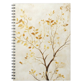 Cuaderno El árbol con hojas doradas es un popular muro 