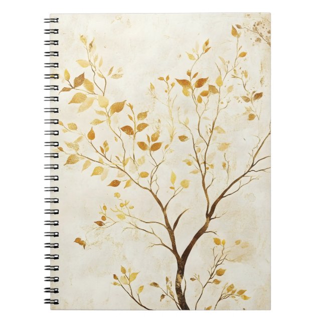 Cuaderno El árbol con hojas doradas es un popular muro  (Frente)