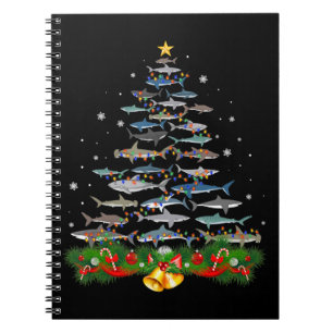 Cuaderno El árbol de Navidad del tiburón tiburón ama los re