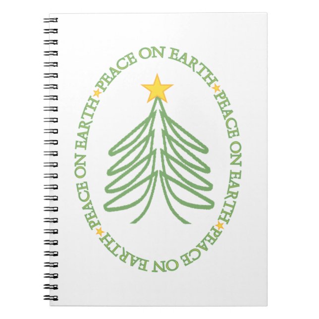 Cuaderno El árbol de vacaciones moderno Peace On Earth y la (Frente)