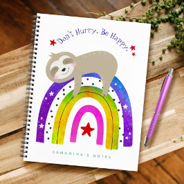 Cuaderno El arcoiris de aburrimiento de Sloth Boho no se ap