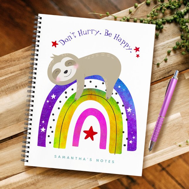 Cuaderno El arcoiris de aburrimiento de Sloth Boho no se ap (Subido por el creador)