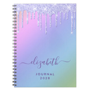 Cuaderno El arcoiris personalizado se desliza con Purpurina