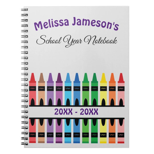 Cuaderno El arcoiris suave de vuelta a la escuela de Crayon (Frente)