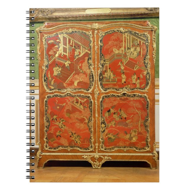 Cuaderno El Armoire con la laca roja del Chinoiserie cuatro (Frente)