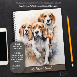 Cuaderno El arte de los perros acuarelas de Beagle Lover