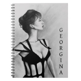 Cuaderno El Arte del Retrato de la Dama Sexy Mujer Vestido 